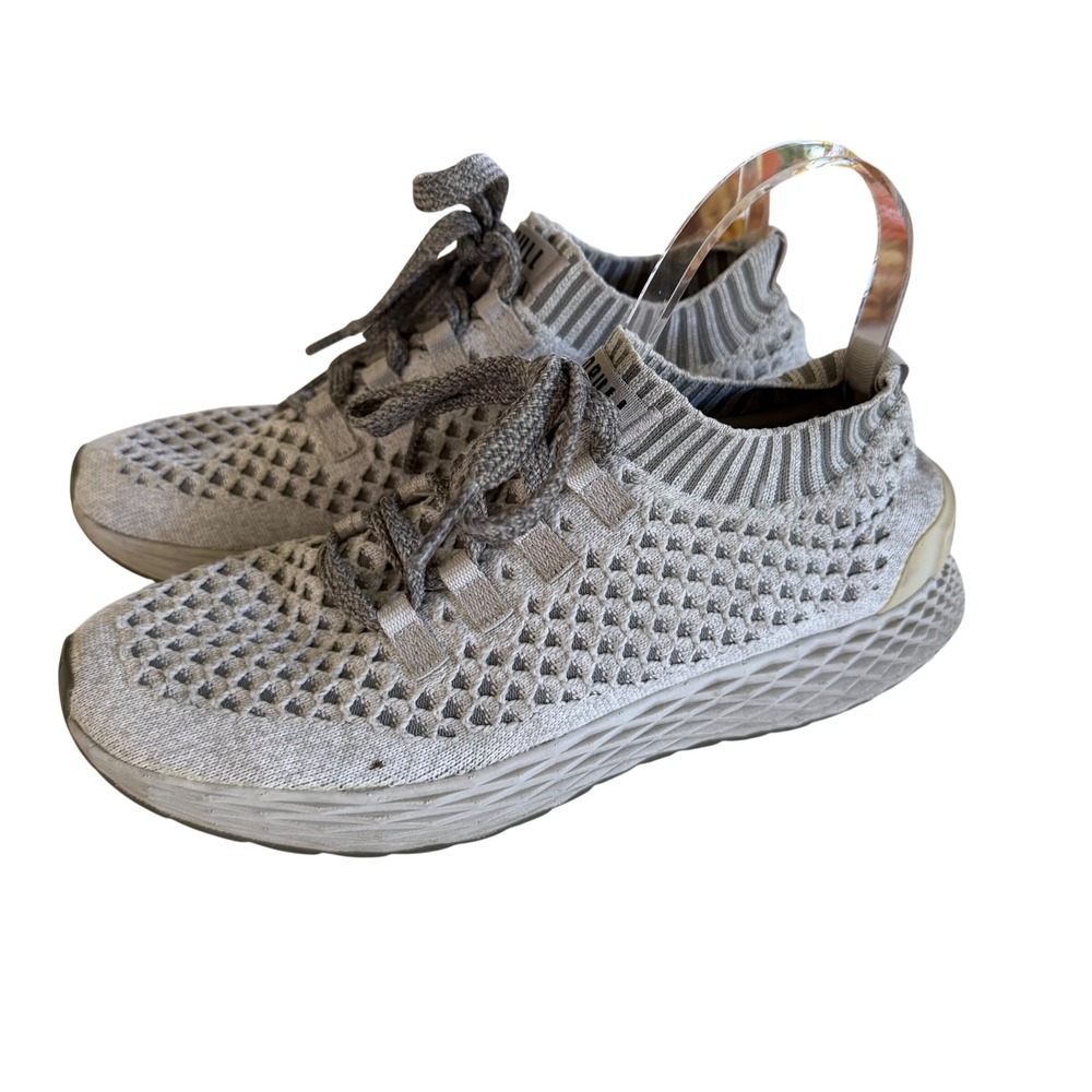 NOBULL Knit Runner Grey Silver Training Sneakers Athletic Shoes Unisex W 8.5 M 7